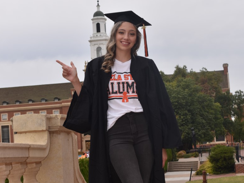 katie-parr Honors Advisor Katie Parr posing in graduation regalia