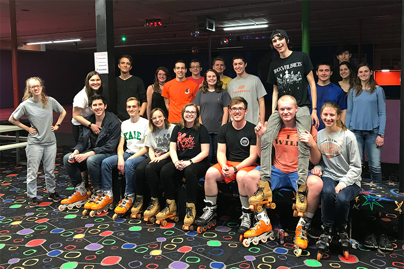 Honors students went roller skating together in Stillwater.