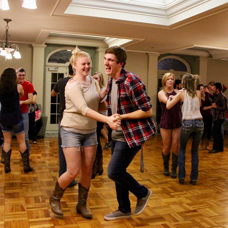 Put on your boots and dance! We have lots of fun activities in Stout Hall.